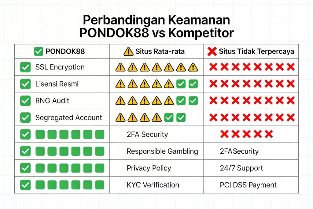 perbandingan keamanan pondok88