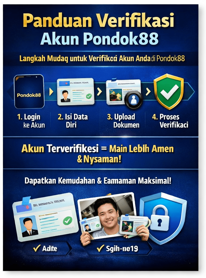 panduan verifikasi akun pondok88