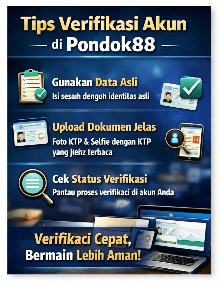tips verifikasi akun pondok88